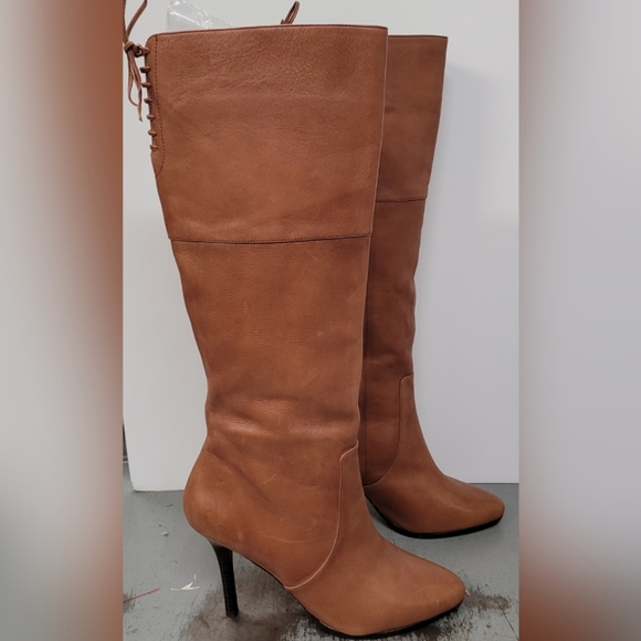 LAUREN RALPH LAUREN LAVINIA KNEE-HIGH BOOTS BOHO POLO TAN SIZE 8.5B - Picture 2 of 13
